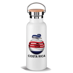 Costa Rica Soccer Flag Bamboo Lid Tumbler Gift Football Country Pride Costa Rican