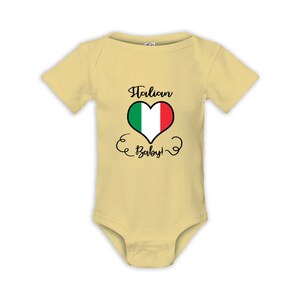 Italian Baby Heart Flag Italy Baby Bodysuit Gift Country Name Newborn