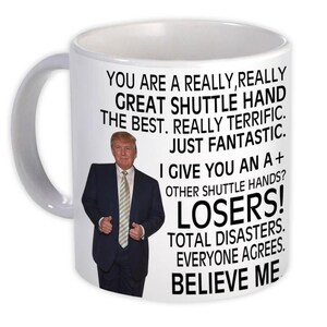 Shuttle Hand Gift Funny Trump Mug Professions Birthday Christmas Jobs Textile