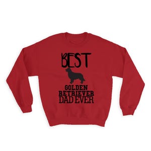 Best Golden Retriever Dad Ever Sweatshirt Gift Dog Silhouette Funny Pet Cartoon Owner
