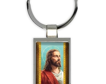 Jesus Gift Rectangular Keychain Catholic Religious Prayer Religion Classic Faith