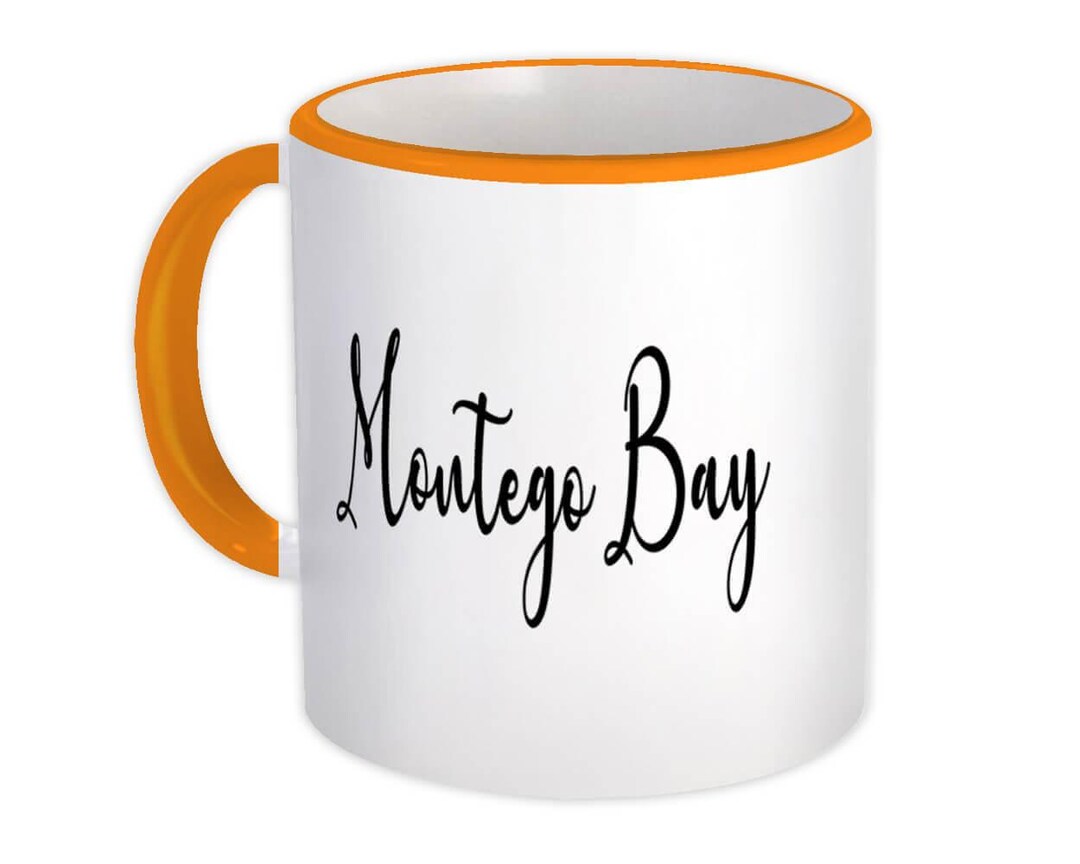 Montego Bay Mug Gift Cursive Travel Souvenir Country Jamaica - Etsy