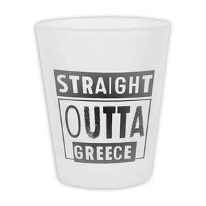Straight Outta Griekenland Frosted Borrelglas Cadeau Expatland Griekse reissouvenir