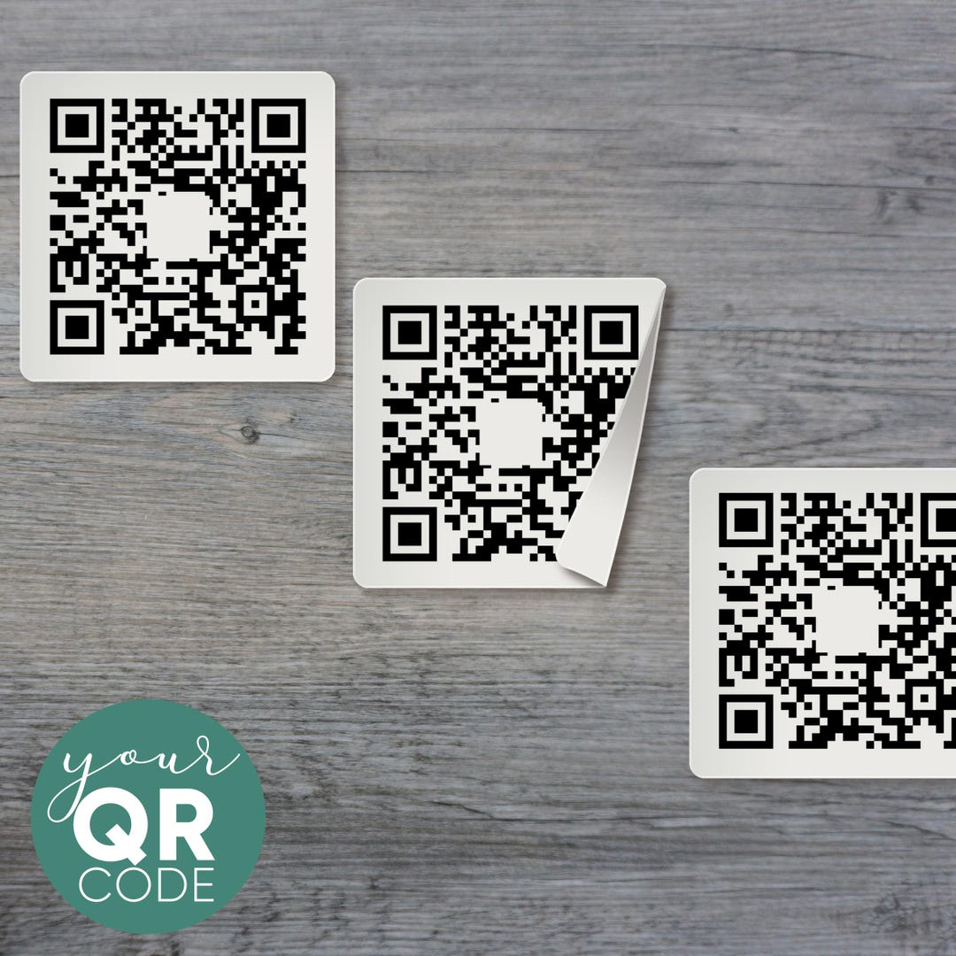 1in (2.54cm) QR Code Labels Customized Square Sticker Personalized QR ...