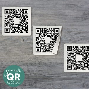 QR-codelabels van 1 inch (2,54 cm) Aangepaste vierkante sticker Gepersonaliseerde QR-codelabels Persoonlijke of bedrijfsinformatie Sociale media Uitnodiging betalingen