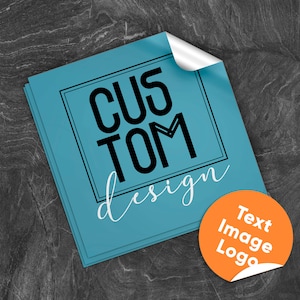 Customized Square Vinyl Stickers Personalized Labels Thank You Shower Wedding Birthday Bridal Bachelorette Favor Business Logo Tag Office