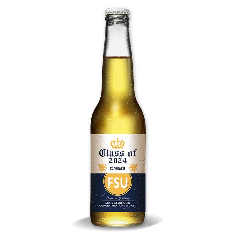 Personalized Graduation Beer Bottle Label Stickers, Class of [year] - Etsy