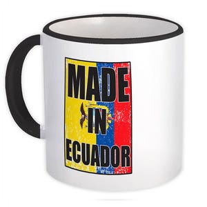 Made In Ecuador Mug Gift Flag Retro Artistic Ecuadorian Expat Country