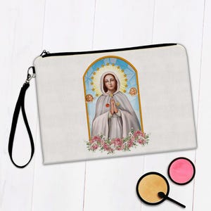 Rosa Mistica Makeup Bag Gift Our Lady Rosa Mystica Saint Catholic Religious