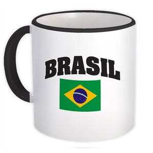 Brazil Mug Gift Flag Chest Brazilian Expat Country Patriotic Flags Travel Souvenir