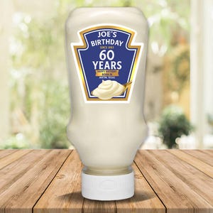 Personalized Birthday Label Mayonnaise Jars Customized Sticker, Party Favor Celebration Friend Don&#39;t Touch It&#39;s Mine Quotes Happy Bday