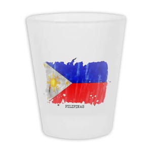 Philippines Flag Frosted Shot Glass Gift Country Name Original