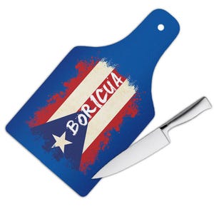 Puerto Rico Boricua Cutting Board Gift Puerto Rican Flag Symbol Caribbean Nation National