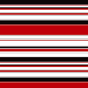 May include: A graphic pattern of horizontal stripes in red, black, white, and grey. The stripes are of varying widths, creating a bold and dynamic visual effect. The design is simple but striking.