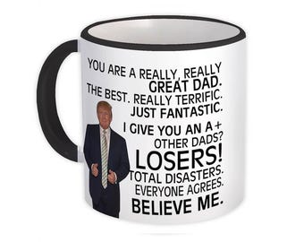 Gift for DAD Mug Gift Donald Trump Great DAD Funny FATHERS Day Christmas
