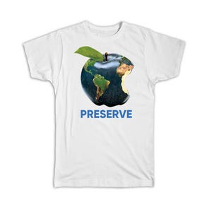 Camiseta Ecolife Earth Apple Map Presente Proteja Nosso Planeta Ecologia Orgânica Amigável ao Clima