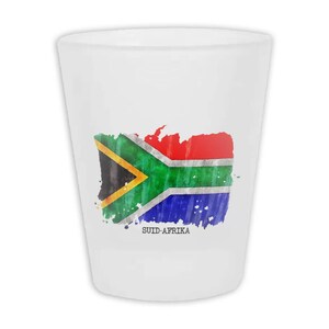 South Africa Flag Frosted Shot Glass Gift Country Name Original