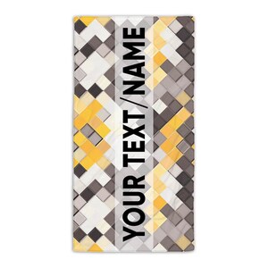 Abstract Squares Patchwork Gray and Colors Beach Towel Gift Pattern