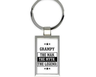 GRAMPY Gift Round Keychain The Man Myth Legend Family Christmas