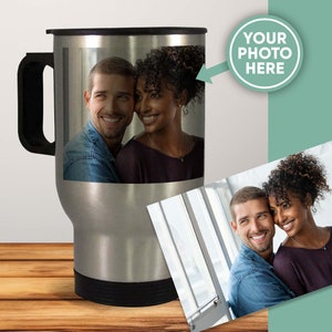 Personalized Travel Mug Stainless Steel, Customized Travel Tumbler, Custom Coffee Cup, Camping Gift, Insulated Tumbler, Drinkware Silver Mug