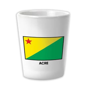 Acre Ceramic Shot Glass Gift Brazil Flag Country State Brasil Estado