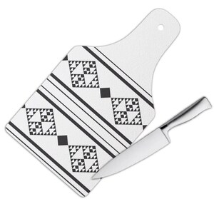 Tribal Schwarz Weiß Schneidebrett Geschenk Fun Design für Home Küche Dekor Abstrakt Print Coworker