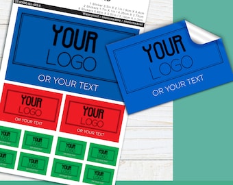 Lámina de pegatinas de vinilo personalizadas: Logotipo personalizado, resistente al agua.
