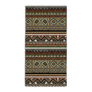Abstract Ethnic Brown Black Gray Beach Towel Gift Pattern