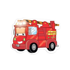 Adesivo de caminhão de bombeiros personalizado presente bombeiro bebê bombeiro crianças bombeiros