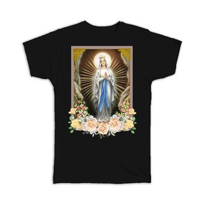 Our Lady Lourdes T-Shirt Gift Catholic Religious Virgin Saint Mary