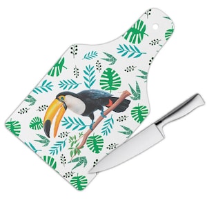 Tabla de cortar para pintar con aerógrafo tucán, regalo, pájaro, animal tropical