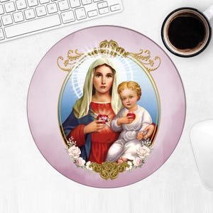 Our Lady Of Sorrows Mousepad Gift Sagrado Corazon Baby Jesus Catholic Christian Dolores