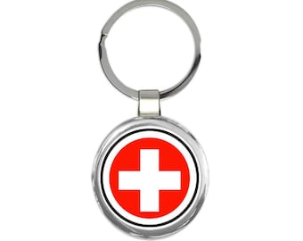 Switzerland Gift Round Keychain Flag Never Underestimate The Power Swiss Expat Country