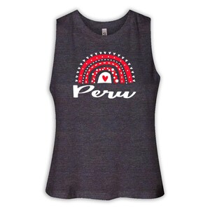Peru Women Racerback Crop Tank Gift Rainbow