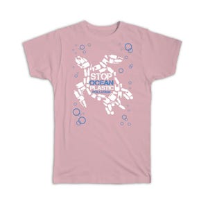 Eco Stop Ocean Plastic Pollution T-shirt Cadeau Tortue en papier kraft Recycler Respectueux de la nature