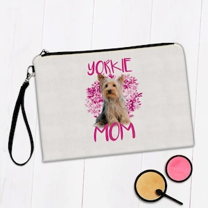 Yorkie Mom Blumen Make Up Tasche Geschenk Niedlicher Yorkshire Hund Haustier Hunde