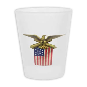 Eagle Flag Vintage Americana Frosted Shot Glass Gift