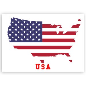 Adesivo con bandiera della mappa degli Stati Uniti, regalo America, Stati Uniti, Americana, Paese americano