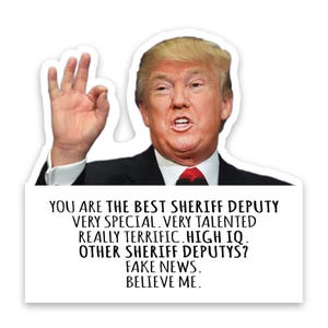 SHERIFF DEPUTY Lustiger Trumpf-Aufkleber Geschenk Beste Geburtstags-Weihnachtsjobs