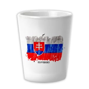 Slovakia Flag Ceramic Shot Glass Gift Country Name Original