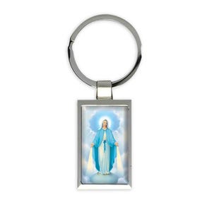 Our Lady of Grace Gift Rectangular Keychain Catholic Saint Religious Virgin Mary