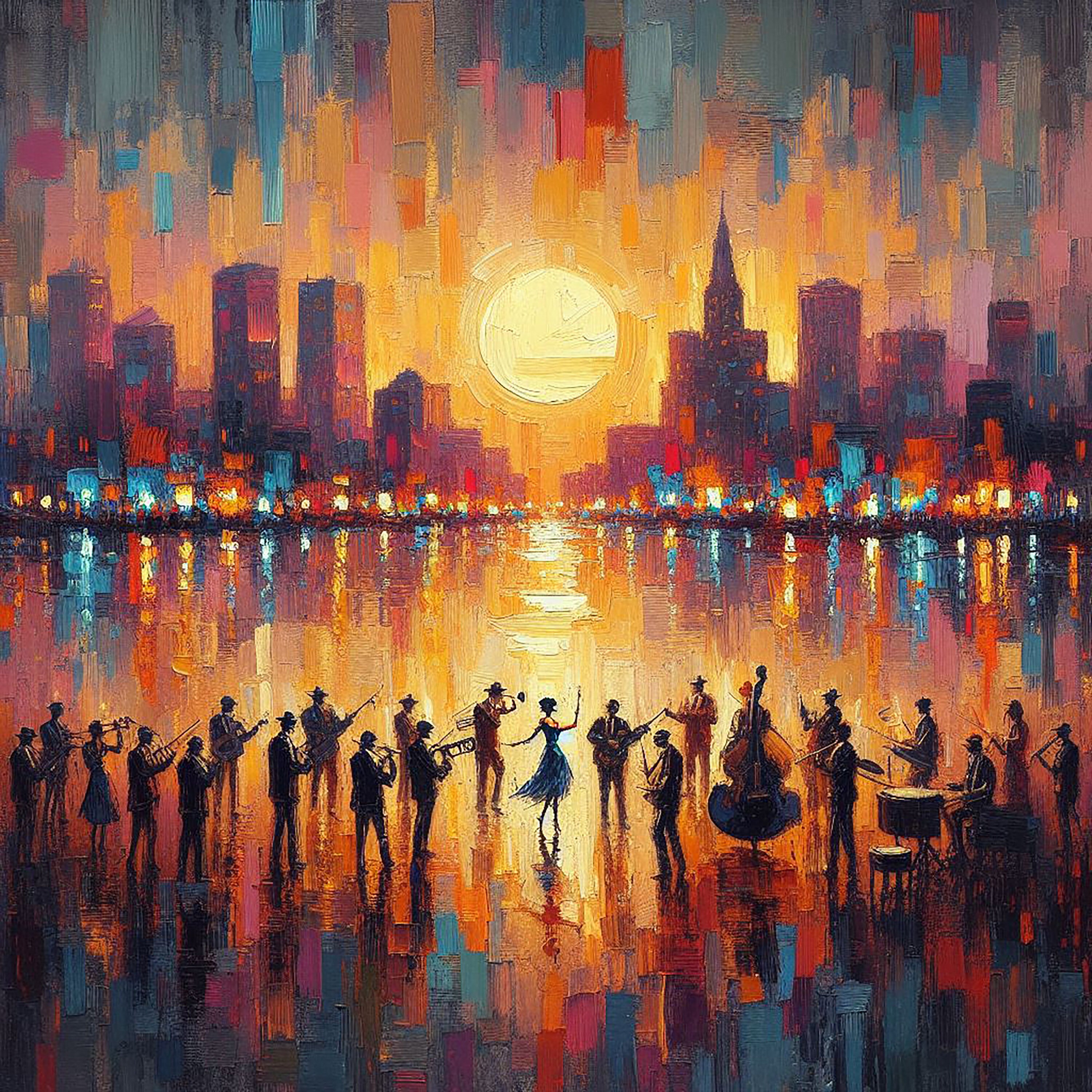 10x10, 12x12, 16x16, 20x20, New Orleans Jazz Fine Art Print, Jazzy New Orleans inspired print,acrylic,bayou,mardi gras,Giclee print,Fine Art
