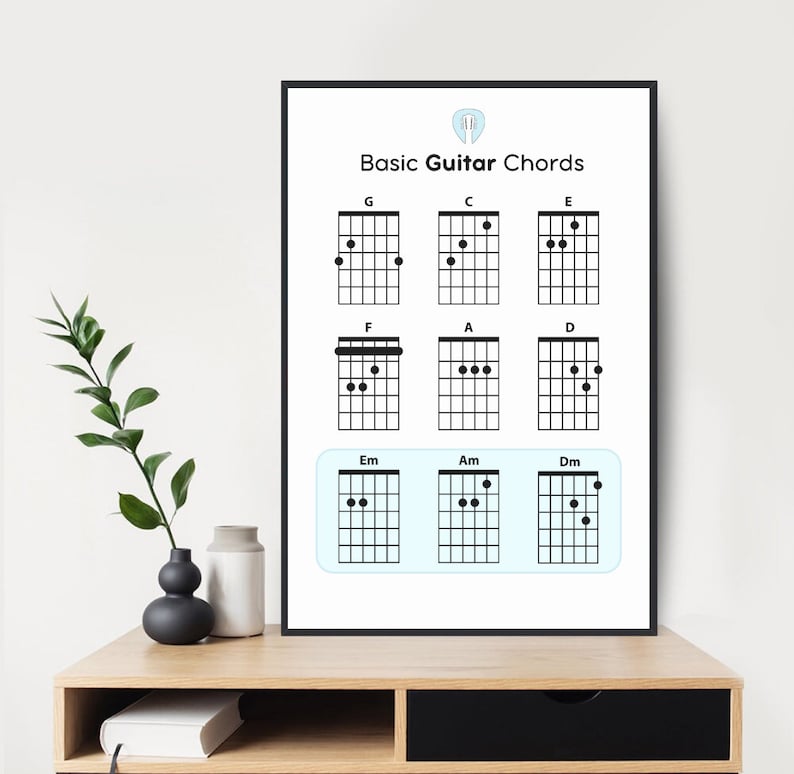 Beginner Guitar Chords, Digital PDF for Guitar Beginners, Guitar