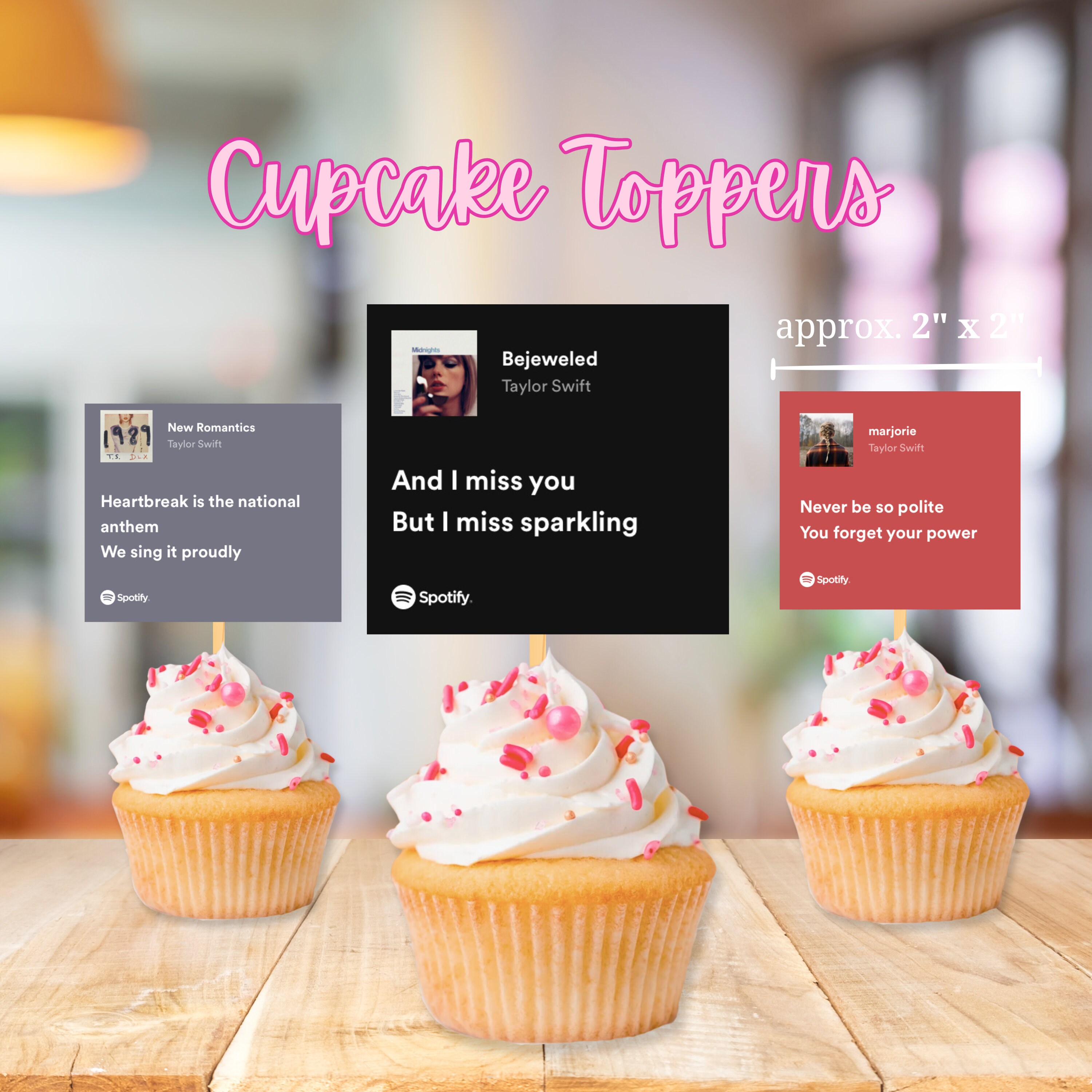 Lover Cupcake Toppers, Taylor Swift Cupcake Decorations, In My Birthday