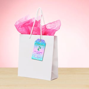Zeemeermin Bedankkaartjes - A4 Printable Sjabloon voor 12 Kaartjes Aanpasbaar in Canva Directe PDF Download - Personaliseerbare kaart
