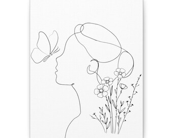 Butterfly Woman Canvas Art | Hanging Art | Wall Decor | Home Design | Home Gifts