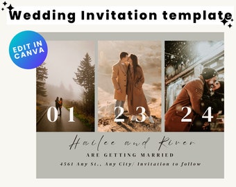 Invitación de boda personalizable/ Descarga digital/ Descarga instantánea/