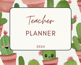 Cactus teacher planner