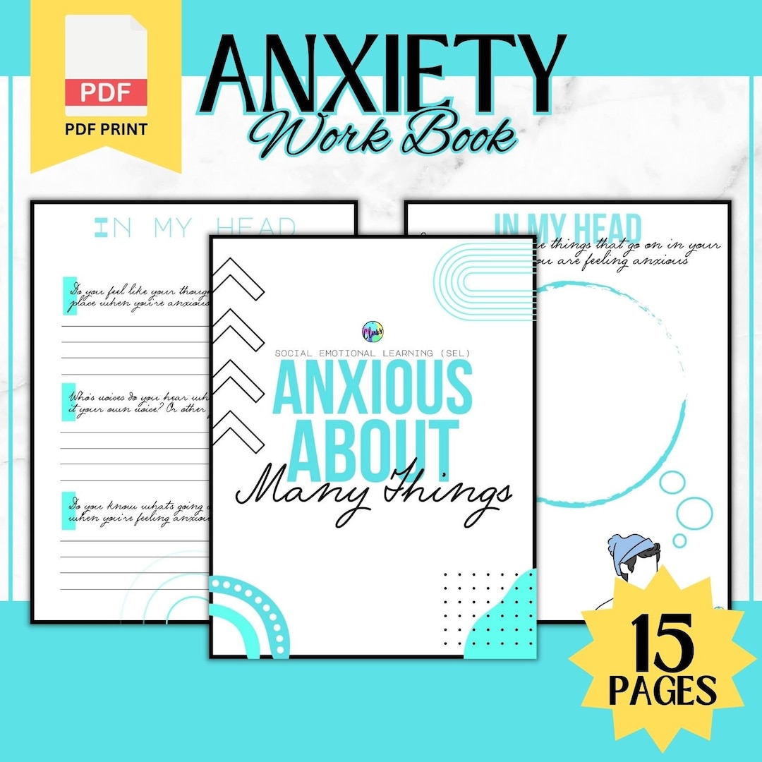 Anxiety Workbook Printable PDF Social Emotional Learning &amp; Mindfulness ...
