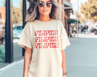 Camiseta moderna filipina, camiseta retrô filipina, camiseta fofa filipina, roupa filipina, presente para filipinos, orgulho filipino, camiseta das Filipinas